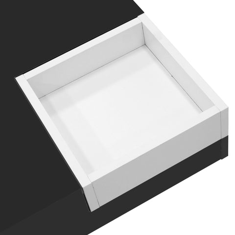 Rootz Coffee Table - Living Room Table - High Gloss - Removable Storage - LED Light Effect - 72cm x 72cm x 30cm