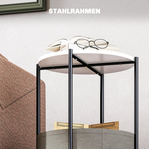 Rootz Round Side Table - Coffee Table - Bedside Table - Elegant Design - 44cm x 44cm x 56cm