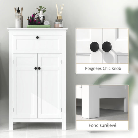 Rootz Bathroom Cabinet with Drawer - Free-standing Storage - Adjustable Shelves - Organize with Style - 60 W x 30 D x 102.5 H cm