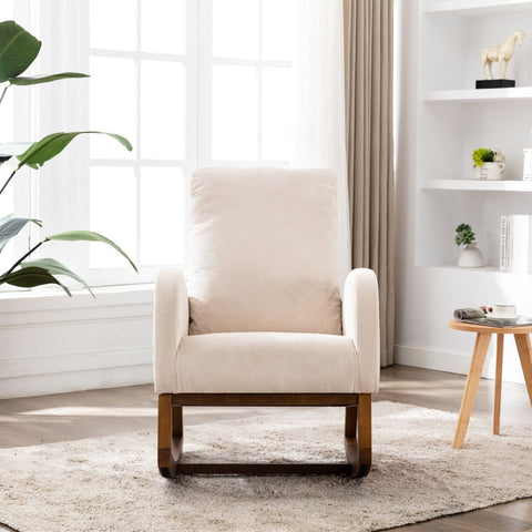 Rootz Mid-Century Rocking Chair - Lounge Chair - Relaxation Chair - High Comfort - 69L x 94W x 101H cm