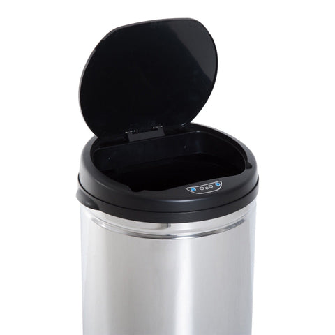 Rootz Stainless Steel Automatic Sensor Rubbish Bin - Touchless Trash Can - Smart Waste Bin - Hygienic, Durable, Convenient - Ø30.5 x H81.5 cm - Stainless Steel, ABS, PP