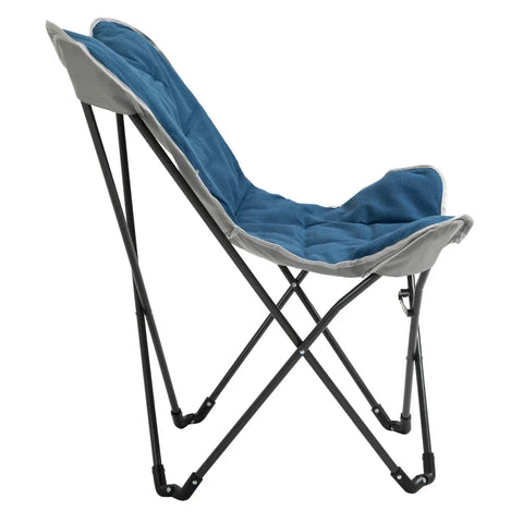Rootz Camping Chair - Folding - Lightweight - Steel Frame - Non-Slip - Polyester - Blue - 88 x 74 x 84 cm
