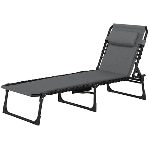 Rootz Sun Lounger - Deck Chair - Pool Lounger - Adjustable Comfort - 68cm x 189cm x 36cm