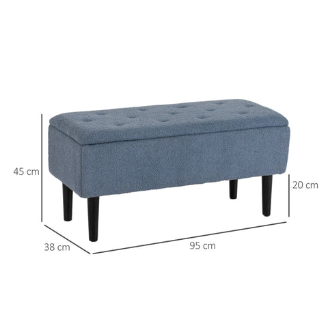 Rootz Upholstered Bench - Storage Bench - Entryway Bench - Elegant Cashmere-Look Cover - 95cm x 38cm x 45cm