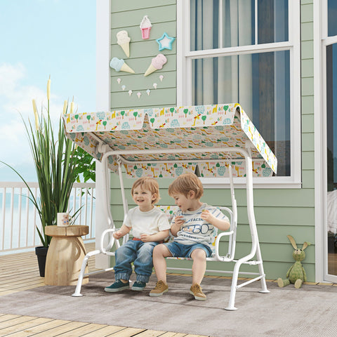 Rootz Hollywood Swing for Children - Kids Swing Set - 2-Seater Playground Swing - Sun Protection - 112cm x 75cm x 120cm