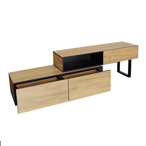 Rootz TV Cabinet Combo - Entertainment Stand - TV Console - Adjustable Length, Ample Storage - 120cm x 34.5cm x 30cm/50cm