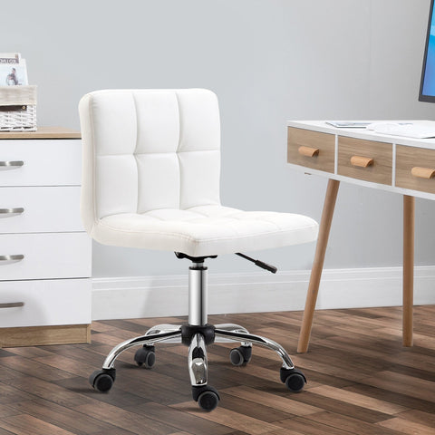 Rootz Office Chair - Swivel Chair - Ergonomic Seating - Mobility and Comfort - 46b x 51t x 80-92h cm - White Synthetic Leather
