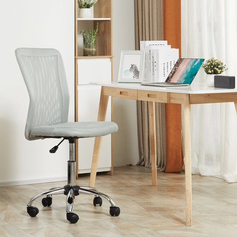 Rootz Ergonomic Office Chair - Desk Chair - Swivel Chair - Height Adjustable, 360° Rotation, 43L x 58W x 90-100H cm - Chrome Base