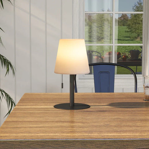 Rootz Desk Lamp - Bedside Lamp - Table Lamp - LED Lights - 2 Brightness Levels - Charging Cable - PE-Aluminum - Black - White - 16 x 16 x 30 cm