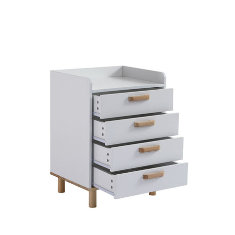 Rootz Chest of Drawers - Dresser - Storage Cabinet - Minimalist Design, Durable Build, 50x40x68.5cm - White & Natural Finish