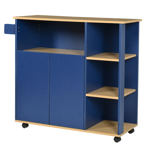 Rootz Kitchen Cart - Modern Kitchen Trolley - Rolling Island - High Quality MDF - 105L x 38W x 89.5H cm - Flexible Mobility & Stylish Storage