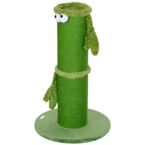 Rootz Cat Scratching Post - Kitty Scratcher - Feline Tree - Sisal Rope - Interactive Toy - 39.5cm x 63cm - Green - Chipboard & Polyester