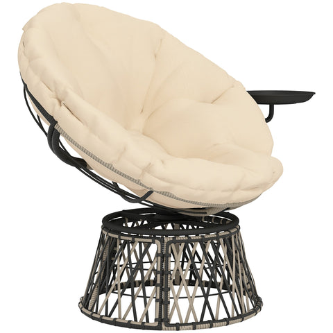 Rootz Papasan Rattan Chair - Rotatable Armchair - 360° Swivel Seat - First-Class Comfort - 118cm x 76cm x 88cm