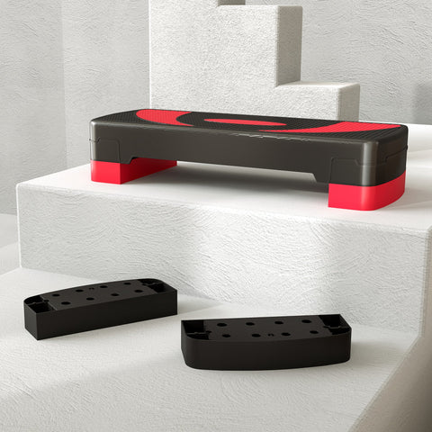 Rootz Aerobic Stepper - Fitness Step Platform - Cardio Step - Height Adjustable 10-20cm - Shock Absorption - 80cm x 31cm x 10-20cm