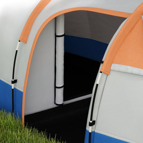 Rootz Camping Tent - Outdoor Shelter - Waterproof Tent - Lantern Hooks - Fits 3 People - 420cm x 200cm x 150cm - Orange