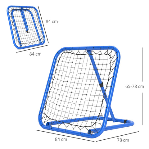 Rootz Football Rebounder Net - Bounce Back Net - Soccer Training Aid - Adjustable & Foldable - 78 x 84 x 65-78 cm - Enhance Ball Control Skills