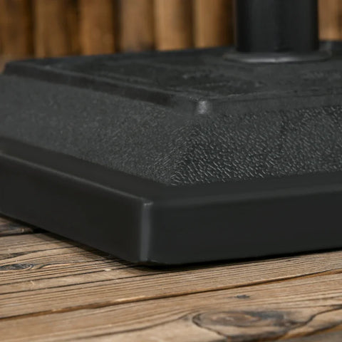 Rootz Parasol Stand - Parasol Holder - Parasol Base - Umbrella Stand - Weather Resistant - Resin Housing - Black - 44cm x 44cm x 33cm