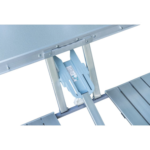 Rootz Aluminum Camping Table with 4 Seats - Folding Picnic Table - Portable Outdoor Table - Space-Saving Design - Durable Construction - Versatile Use - 136cm x 85.5cm x 66cm