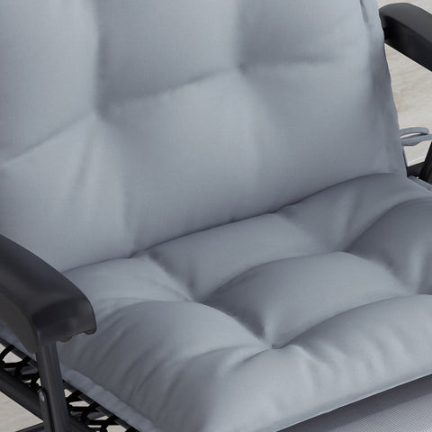Rootz 2 Piece Sun Lounger Edition - Garden Lounger Pads - Upholstered Cushions - Water-Repellent - 50cm x 116cm x 5cm, Grey