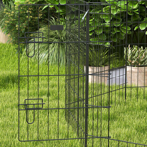Rootz Pet Playpen for Puppies - Dog Enclosure - Puppy Pen - Secure Door - Metal Wire - 76cm x 61cm Panels