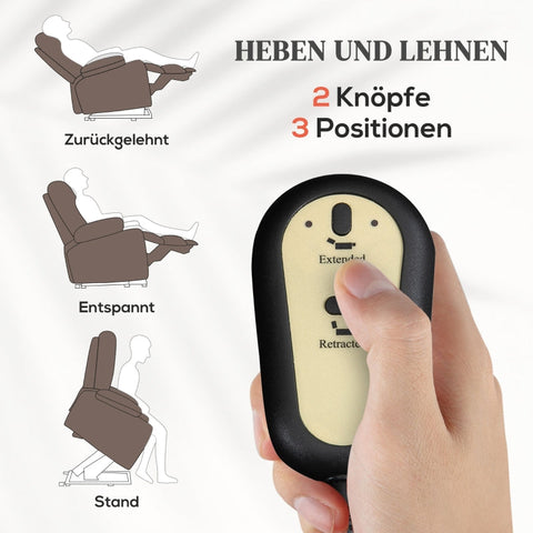 Rootz Electric TV Chair - Recliner Chair - Massage Recliner - Thick Padding - 135° Adjustable Backrest - Footrest - 90W x 93D x 110H cm.