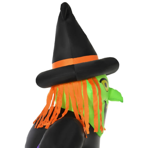 Rootz Inflatable Witch Cauldron Figure - Halloween Air Figure - LED Lighted Decoration - Durable Polyester - Weather-Resistant - 100cm x 100cm x 252cm
