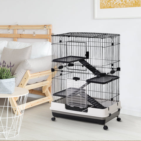 Rootz Small Animal Cage - Pet Enclosure - Rolling Cage - Easy Clean - 81.2cm x 52.7cm x 110cm