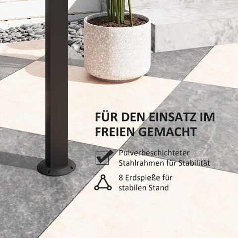 Rootz Grill Pavilion - Outdoor Shelter - BBQ Gazebo - Steel Frames - Sun Protection - 1.1m x 2.3m - Grey