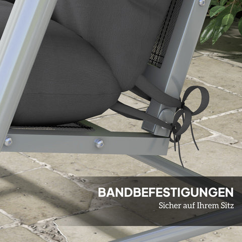 Rootz 4 Set Seat Cushion - Chair Pad - Water-Repellent Cushion - Comfort Design - 150x50x10cm - Grey