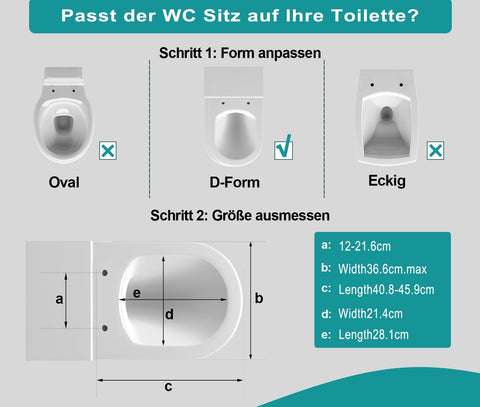 Rootz Soft Close Toilet Seat - D/U Shape - Quick Release - Antibacterial Plastic - Stainless Steel Hinges - 360° Rotation - 448x366mm