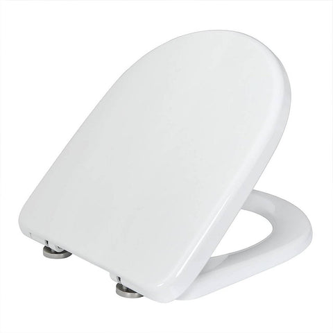 Rootz Soft Close Toilet Seat - D/U Shape - Quick Release - Antibacterial Plastic - Stainless Steel Hinges - 360° Rotation - 448x366mm
