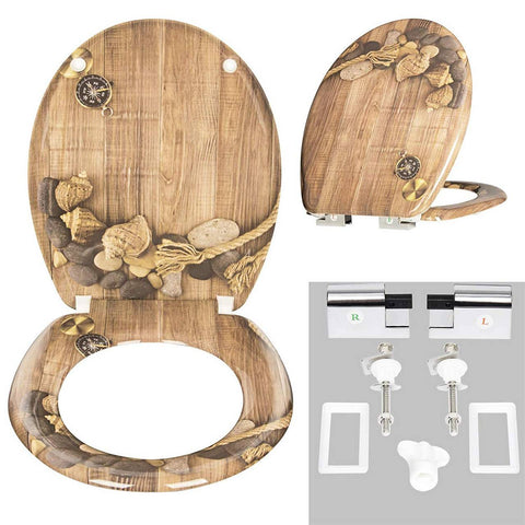 Rootz Automatic Lowering Toilet Seat - Soft-Close - Antibacterial - Ceramic-Like Finish - 45.5cm x 37.1cm x 1.8cm