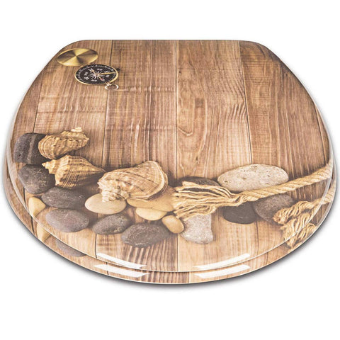 Rootz Automatic Lowering Toilet Seat - Soft-Close - Antibacterial - Ceramic-Like Finish - 45.5cm x 37.1cm x 1.8cm