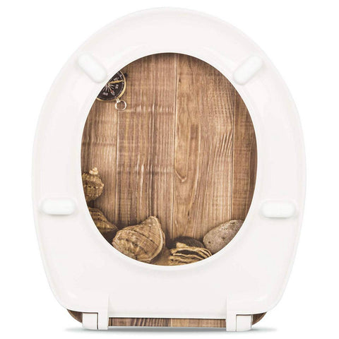 Rootz Automatic Lowering Toilet Seat - Soft-Close - Antibacterial - Ceramic-Like Finish - 45.5cm x 37.1cm x 1.8cm
