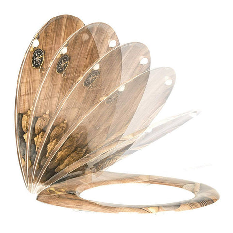 Rootz Automatic Lowering Toilet Seat - Soft-Close - Antibacterial - Ceramic-Like Finish - 45.5cm x 37.1cm x 1.8cm