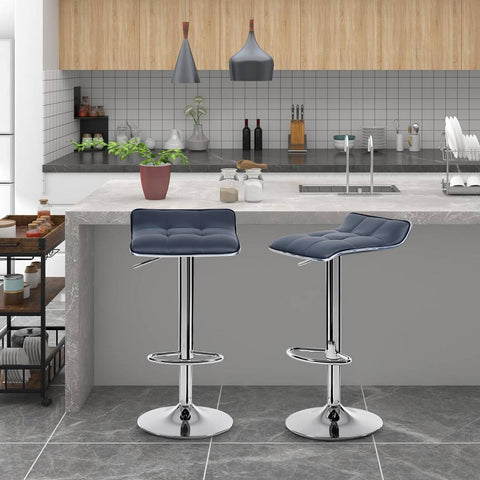 Rootz Bar Stool - Adjustable Counter Chair - Swivel Seat - Ergonomic Design - Durable Build - Stylish Look - 38cm x 40cm x 64-86cm