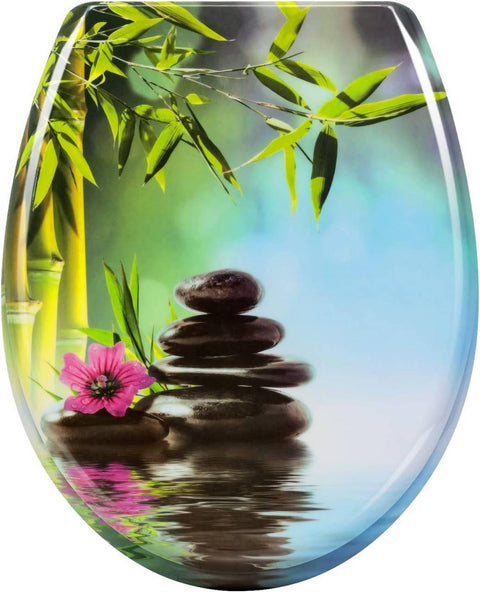 Rootz Toilet Seat with Soft-Close - Duroplast - Durable Seat Cover - Antibacterial - 45.5cm x 37.1cm - Quiet & Gentle Closing