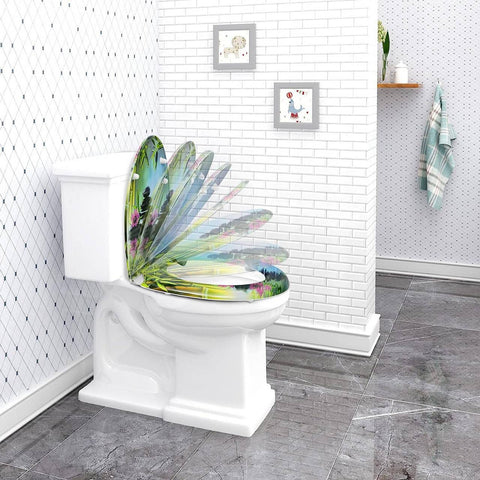 Rootz Toilet Seat with Soft-Close - Duroplast - Durable Seat Cover - Antibacterial - 45.5cm x 37.1cm - Quiet & Gentle Closing