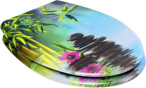 Rootz Toilet Seat with Soft-Close - Duroplast - Durable Seat Cover - Antibacterial - 45.5cm x 37.1cm - Quiet & Gentle Closing