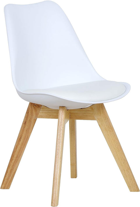 Rootz Set of 2 Dining Chairs - Kitchen Chairs - Comfortable Seating - High-Density Foam - Solid Wood Legs - Floor Protection - 48cm x 42cm x 82cm