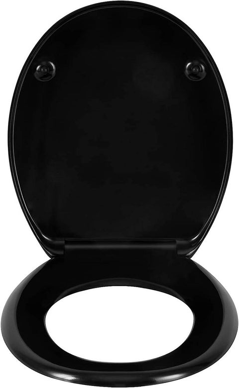Rootz Duroplast Oval Toilet Seat - Soft-Close - Antibacterial Lid - Easy Cleaning - 45.5cm x 37.1cm - Universal O-Shaped Fit