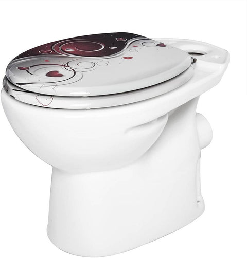 Rootz Premium Soft-Close Toilet Seat - Quiet Closing - Antibacterial Seat - Comfortable, Hygienic, Durable - MDF, Zinc Alloy, Stainless Steel - 37.8cm x 43.8cm