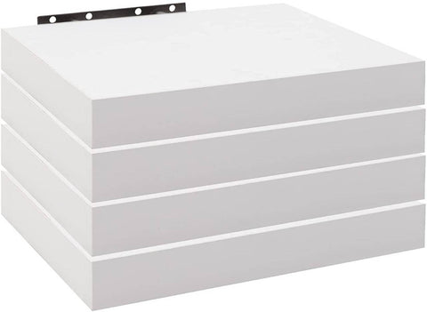 Rootz Set of 4 Wall Shelves - Hanging Shelves - Floating Shelves - Moisture Resistant - Easy Installation - Versatile Design - 30cm x 22.9cm x 3.8cm