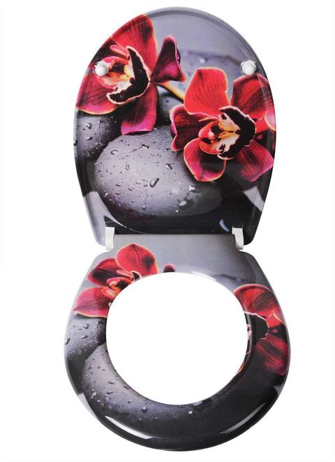 Rootz Toilet Seat with Soft-Close Mechanism - Duroplast - Quick Release Function - Antibacterial - O-Shape - Non-Slip Buffers - 45.5cm x 37.1cm