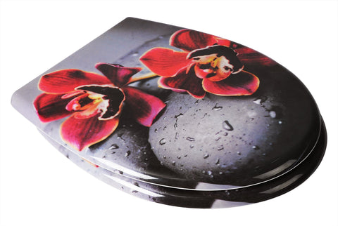 Rootz Toilet Seat with Soft-Close Mechanism - Duroplast - Quick Release Function - Antibacterial - O-Shape - Non-Slip Buffers - 45.5cm x 37.1cm