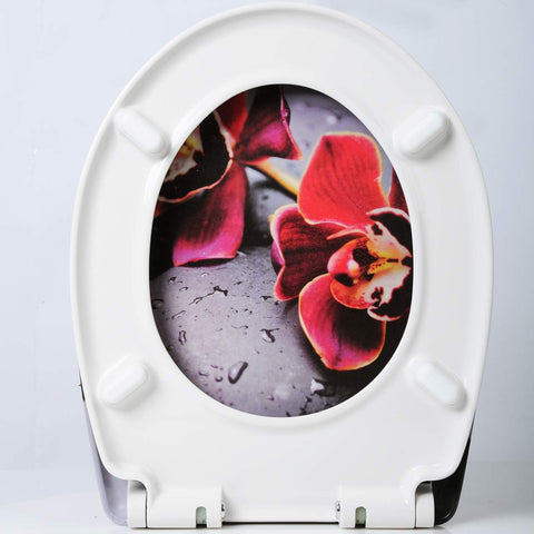 Rootz Toilet Seat with Soft-Close Mechanism - Duroplast - Quick Release Function - Antibacterial - O-Shape - Non-Slip Buffers - 45.5cm x 37.1cm