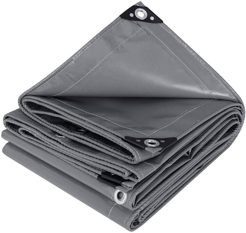 Rootz Ultimate Protective Tarpaulin - Heavy-Duty Cover - Weatherproof Shield - PVC Coated Polyester - UV & Tear Resistant - Easy to Secure - 4m x 6m