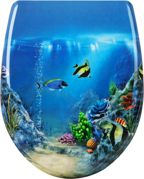 Rootz Thuroplast Toilet Seat - Soft Close - Quick Release - Antibacterial - 371x458mm - Blue for Quiet & Clean Bathroom