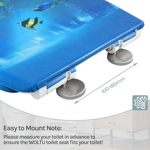 Rootz Thuroplast Toilet Seat - Soft Close - Quick Release - Antibacterial - 371x458mm - Blue for Quiet & Clean Bathroom