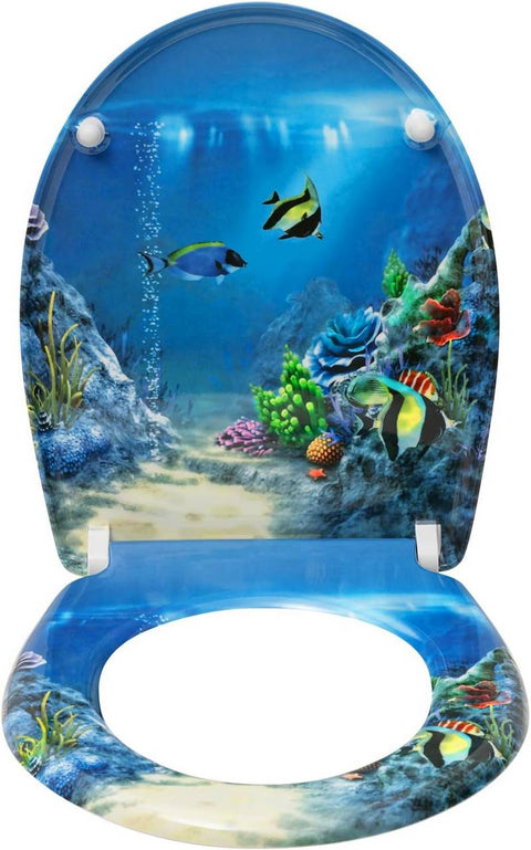 Rootz Thuroplast Toilet Seat - Soft Close - Quick Release - Antibacterial - 371x458mm - Blue for Quiet & Clean Bathroom